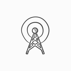 Antenna sketch icon.
