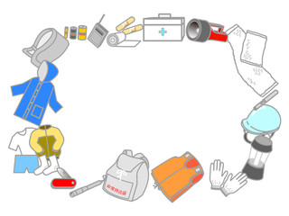 Fototapeta premium 防災グッズ フレーム