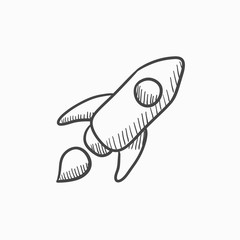 Rocket sketch icon.