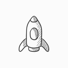 Rocket sketch icon.