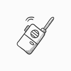 Portable radio set sketch icon.