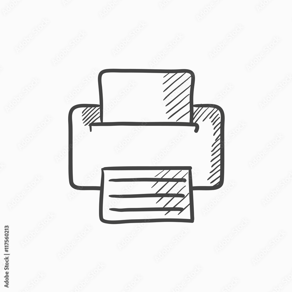 Poster Printer sketch icon.