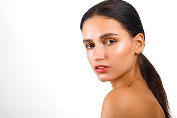 Beauty Girl. Portrait of Beautiful Young Woman looking at Camera.