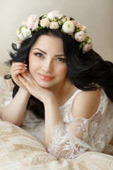 Beautiful bride with flowers