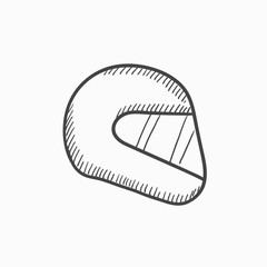 Motorcycle helmet sketch icon.