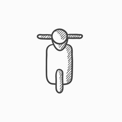 Scooter sketch icon.