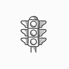 Traffic light sketch icon.