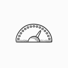 Speedometer sketch icon.