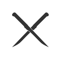 Silhouettes of kitchen knives , vector