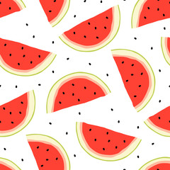 seamless watermelon pattern and background vector illustration