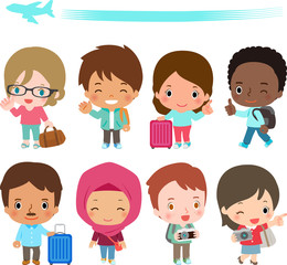 いろいろな国から来た旅行者