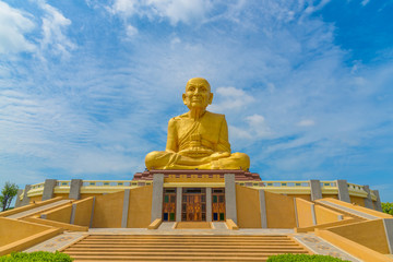 The big statue of Luang Phor Thuad in Ang Thong, Thailand.(Buddhist monk)