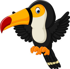 Cartoon happy bird toucan