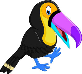 Cartoon happy bird toucan