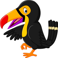 Fototapeta premium Cartoon happy bird toucan
