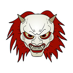 oriental demon mask illustration