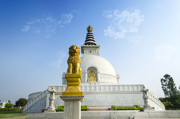 Peace statue shanti stupa new delhi India
