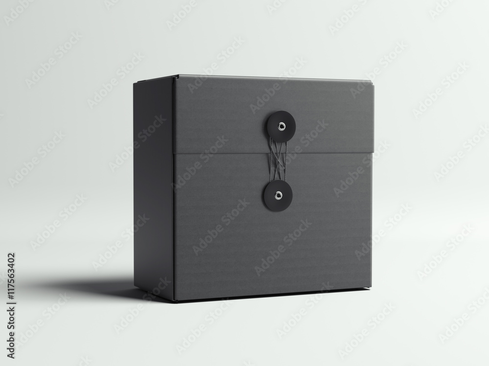 Poster black box with ties. 3d rendering