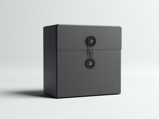 Black box with ties. 3d rendering