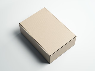 Closed cardboard box on. 3d rendering
