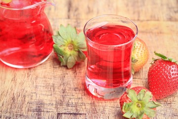 fresh strawberry with juice