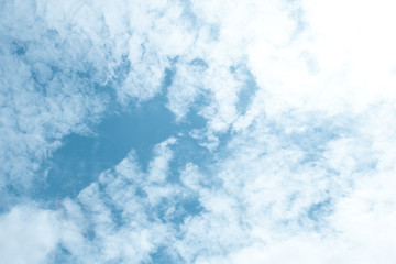 Blue sky and white clouds; beauty bright clear day
