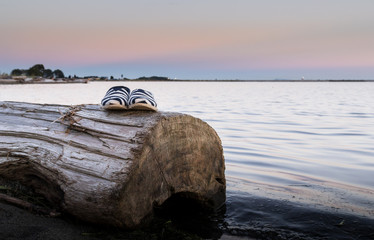 Fototapeta premium Shoes on beach