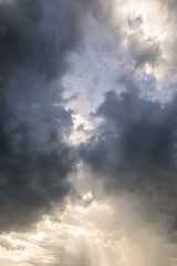 Fototapeta premium Dark cloud and gold sunshine background