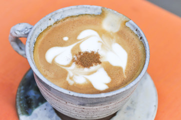 a cup of hot coffee or hot latte