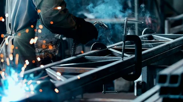 welder Industrial automotive part in factory