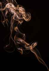 Orange Abstract Smoke on Black Background