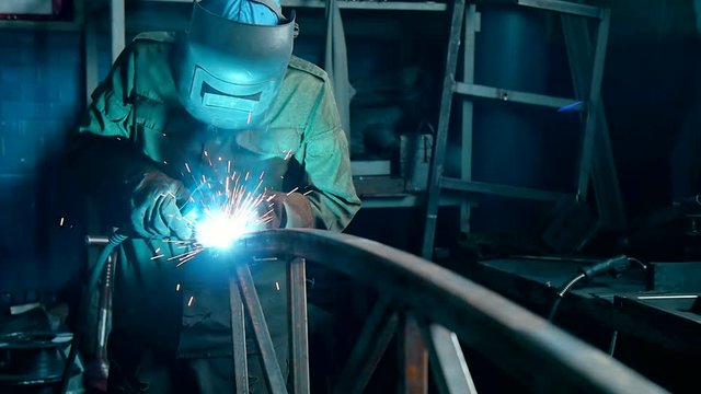 welder Industrial automotive part in factory