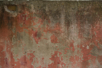 Old red painted concrete