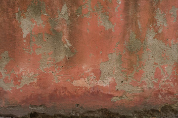 Old red painted concrete