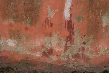Old red painted concrete