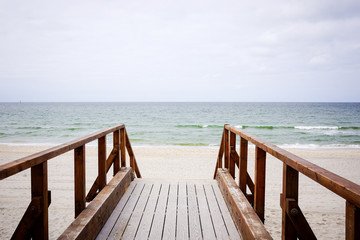 View from Sylt Dunes at Beach with North Sea
