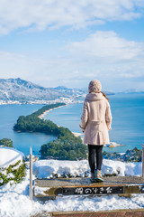 Fototapeta premium Amanohashidate Bridge to heaven viewpoint
