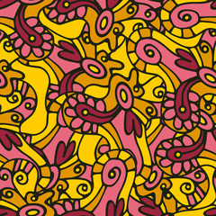 Seamless abstract pattern.Vector image. Doodle style.
