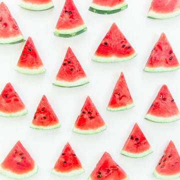 Slices watermelon on white background