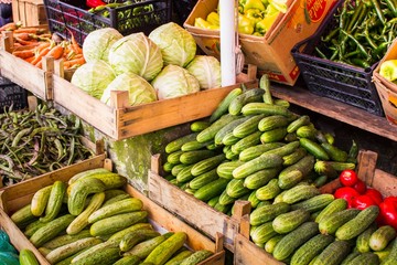 vegetable on the market counter