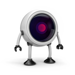 Robot security CCTV camera. 3d illustration