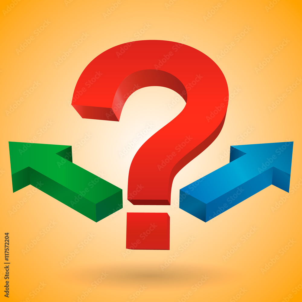 Poster question mark exclamation mark on the blue and orange background. eps 10 vector file