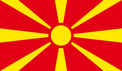 Official Macedonia flag. National Macedonia flag. in official colors and Proportion Correctly