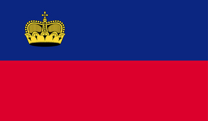 liechtenstein flag vector , official colors and proportion correctly. - obrazy, fototapety, plakaty
