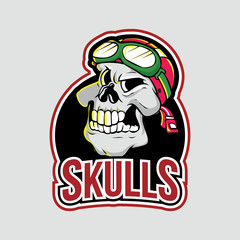 skulls illustration design full colour