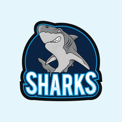 sharks illustration design full colour