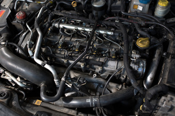 Fototapeta na wymiar close up of a automobile engine