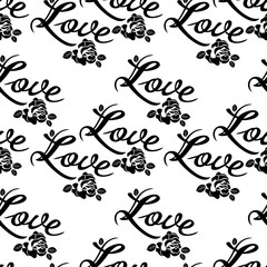 Seamless pattern with single word 