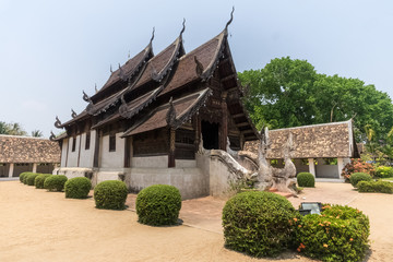 Wat Ton Khen, old wooden temple in lanna style, Chiang Mai, Thai