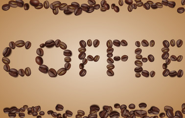 coffee beans. I love coffee, vector illustration